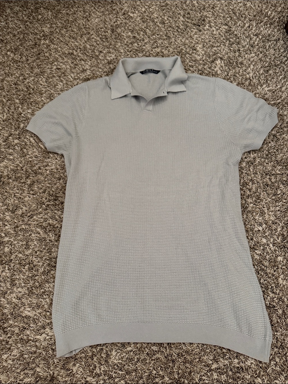 BYLT Basics Women's Light Gray Short-Sleeve Knit Polo